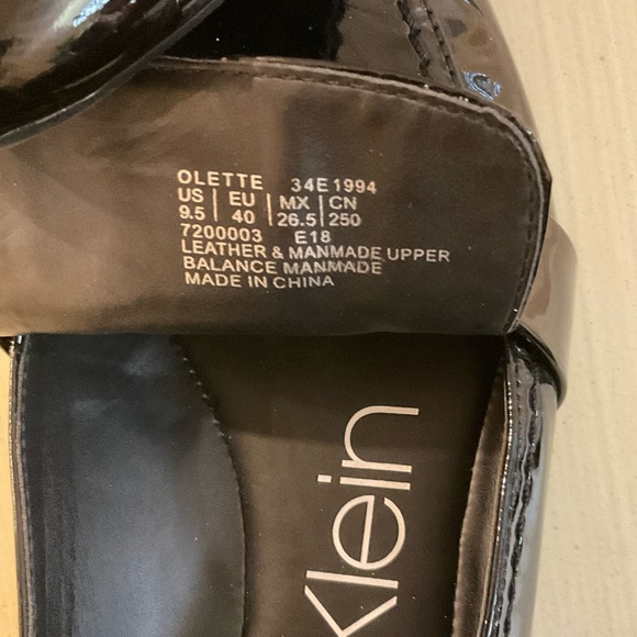 Calvin Klein Black Patent Flats - Picture 3 of 5